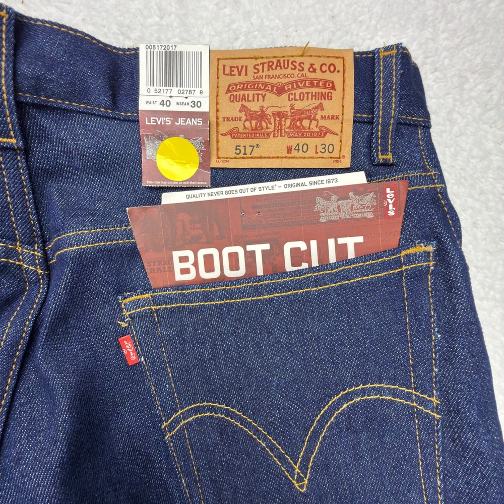 Levis 517 Bootcut Jeans Mens 40x30 Dark Wash Blue Denim‎ NWT